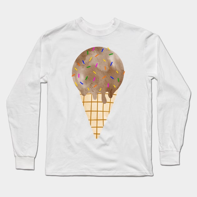 Chocolate ice cream Long Sleeve T-Shirt by MutchiDesign